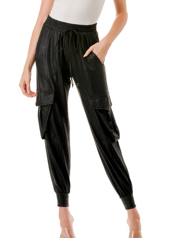 Emmy Cargo Faux Leather Pants