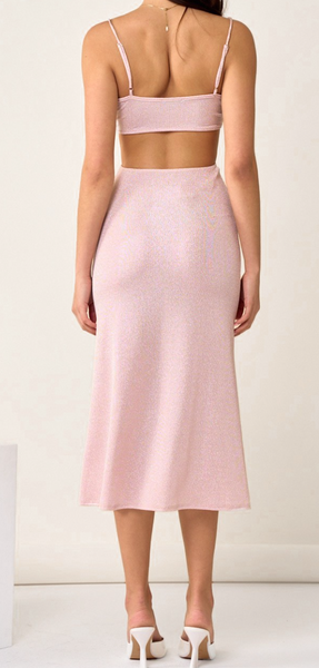 Mariah Shimmery Cutout Midi Dress