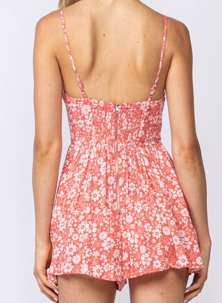 Faye Eye Hook Floral Romper