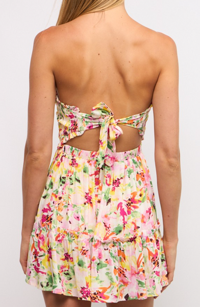 Delanie Tie Back Strapless Dress