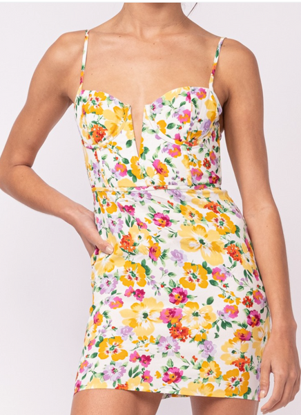 Ella Floral Corset Mini Dress