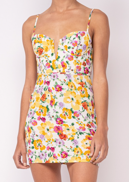 Ella Floral Corset Mini Dress