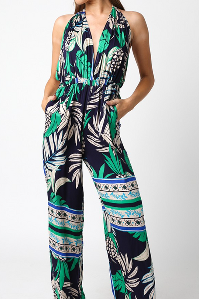 Milla Open Back Print Jumpsuit