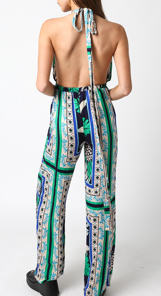 Milla Open Back Print Jumpsuit