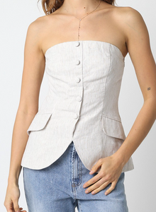 Maddie Stripe Strapless Vest Top