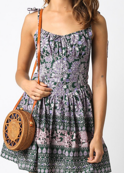 Grace Tie Shoulder Print Dress