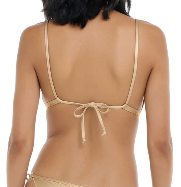 Mel Metallic Fixed Triangle Bikini Top
