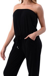 Tammy Strapless Ruched Ankle Jumpsuit