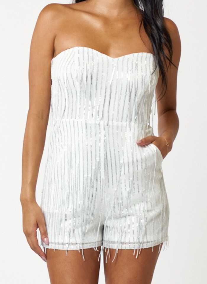 Sasha Embellished Sequin Romper