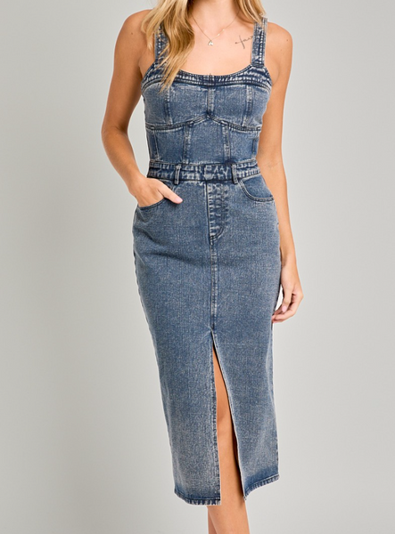 Aria Midi Denim Dress