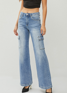 Geo Cargo High Rise Jeans