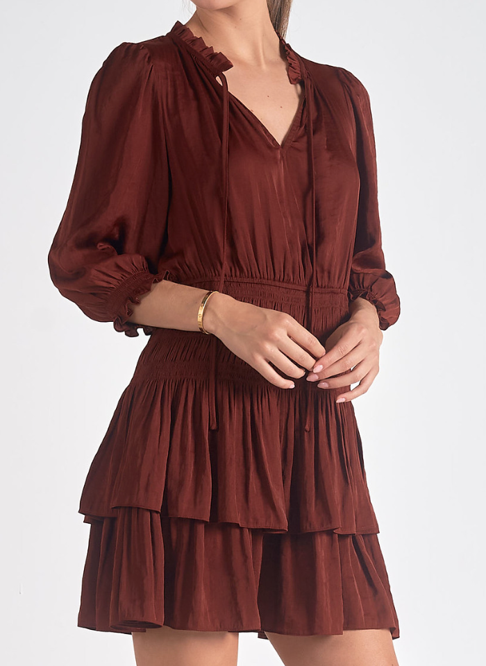 Keri Drop Waist Pleated Dress