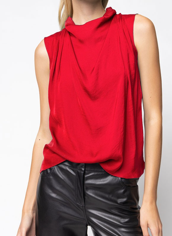 Nicole Sleeveless Pleated Top