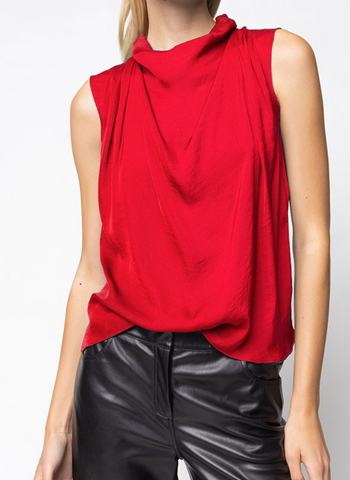 Nicole Sleeveless Pleated Top