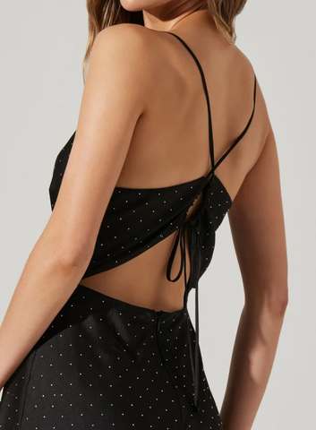 Gianna Rhinestone Strappy Back Dress