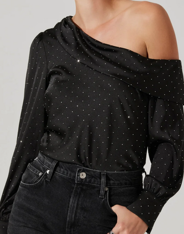 Ellen Off The Shoulder Rhinestone Top