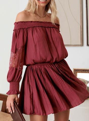 Hannah Lace Detail Drop Waist Dress