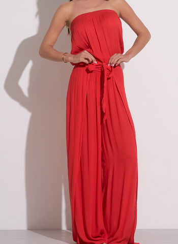 Ruby Strapless Tie Front Jumpsuit