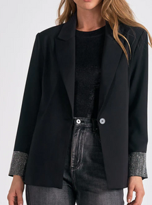 Jenna Rhinstone Sleeve Blazer