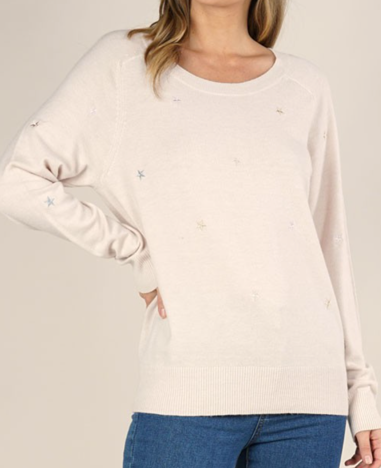 Sidney Monochromatic Star Sweater