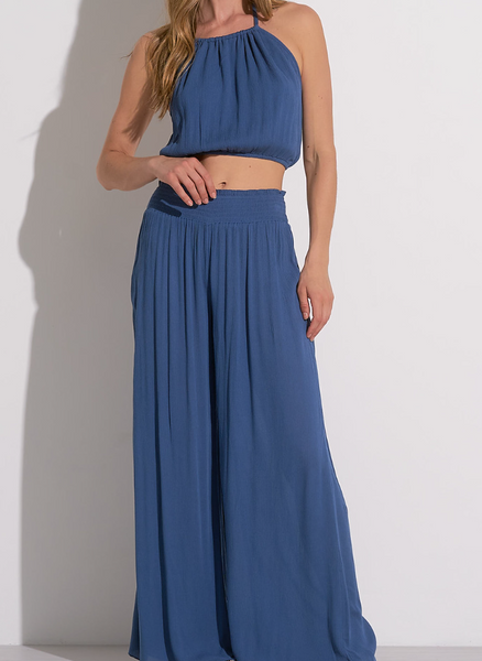 Cleo Halter Neck Top/Smock Pants Set