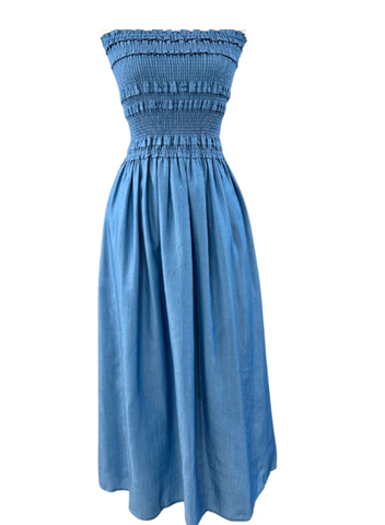 Jessie Smock Denim Midi dress