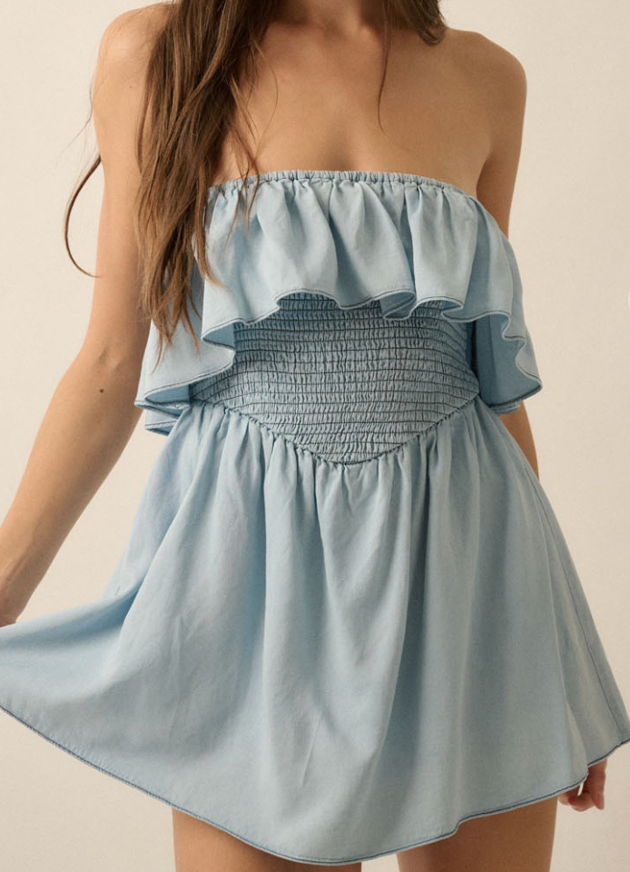 Meadow Tencel Strapless Romper