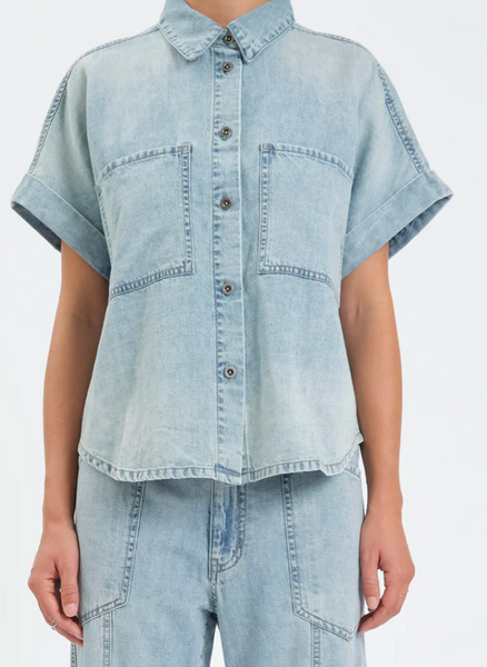 Remi Rolled Sleeve Denim Top