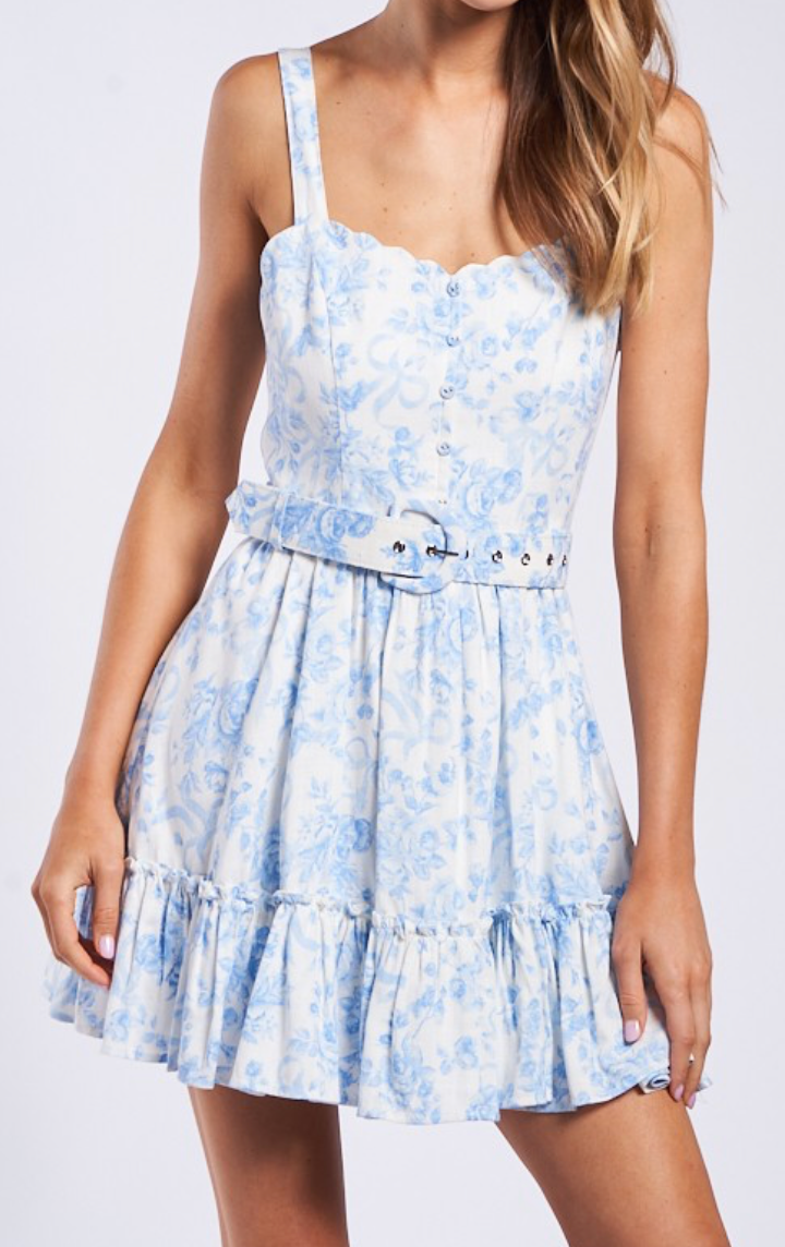 Bailey Belted Floral Mini Dress
