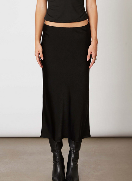 Francis Satin Midi Skirt