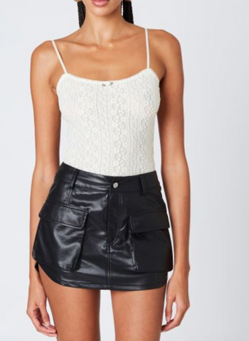 Jet Faux Leather Cargo Pocket Skirt