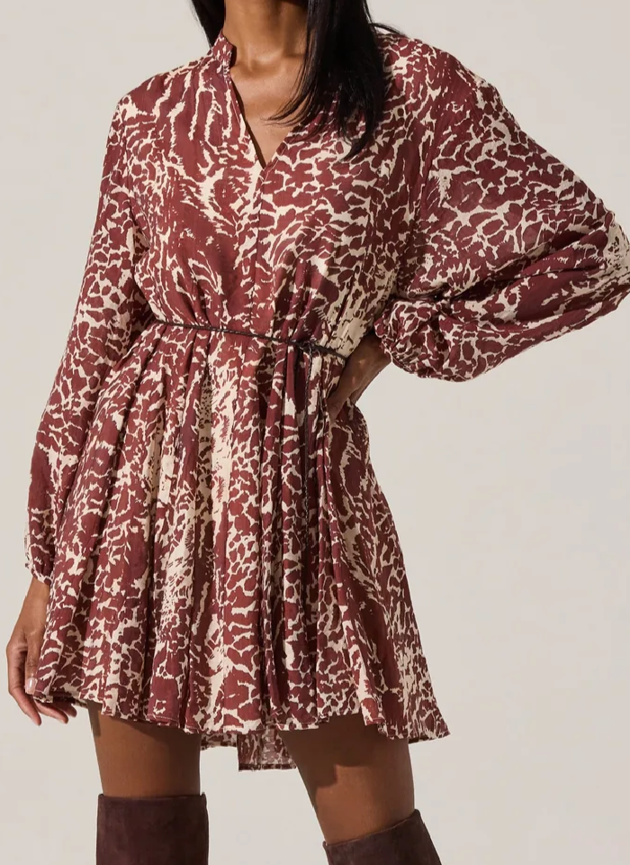 Marisa Belted Print Dress