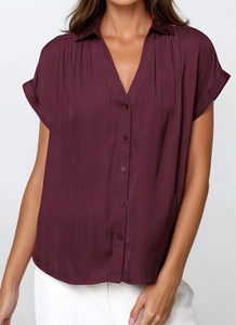 Marin Satin Button Down Top