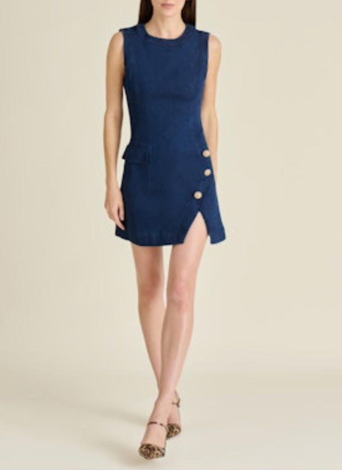 Audrina Asymmetrical Denim Stretchy Dress