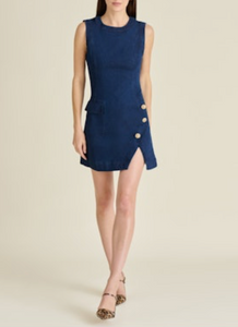 Audrina Asymmetrical Denim Stretchy Dress