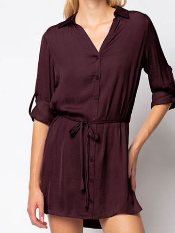 Shelby Tie Waist Shirt Dress