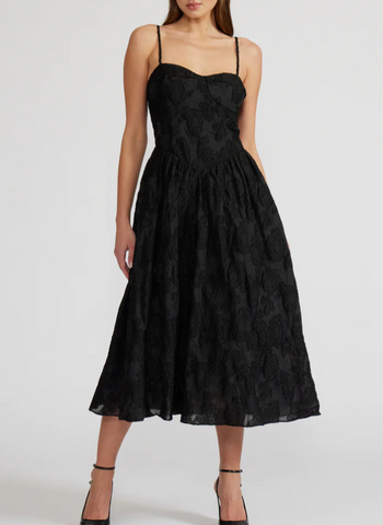 Vienna Monochromatic Floral Midi Dress