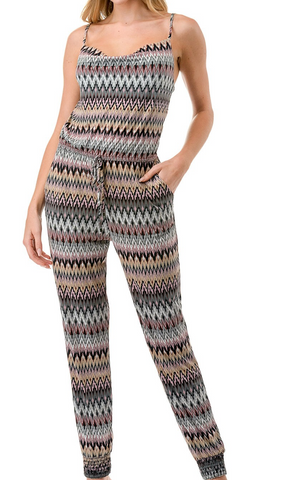Ava Abstract Tank Jumpsuit