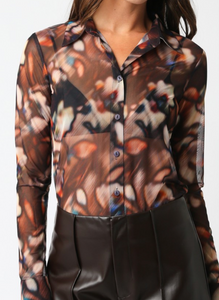 Lara Mesh Print Top