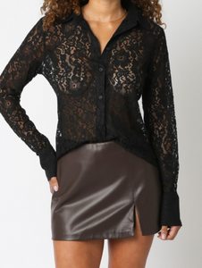 Lana Lace Button Down Top