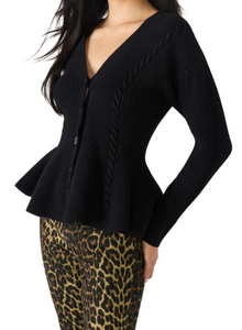 Katia Peplum Knit Cardigan Sweater