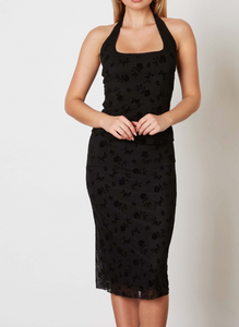 Tess Monochromatic Floral Midi Skirt Set