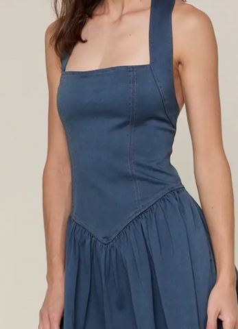 Cameron Denim Halter Neck Dress