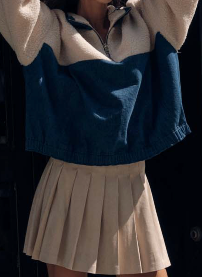 Blair Faux Suede Pleated Skirt