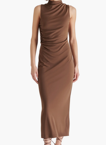 Reid Side Ruched Midi Dress