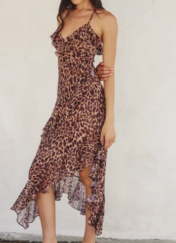 Raven Ruffle Leopard Print