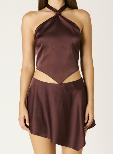 Ivana Satin Skirt Top Set