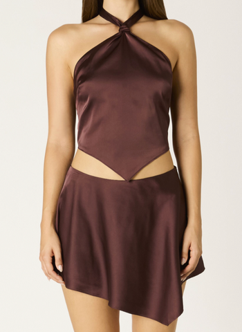 Ivana Satin Skirt Top Set