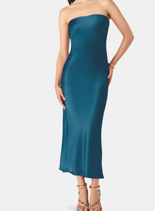 Yasmine Satin  Midi Dress