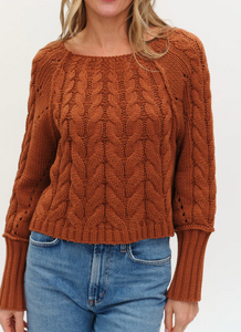 Sage Cable Knit Sweater